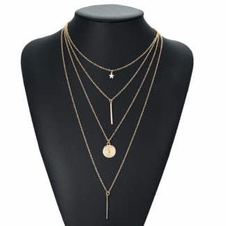 Stylish Multi Layered Gold Plated Stunning Necklace for Women/Girls CRINJ303